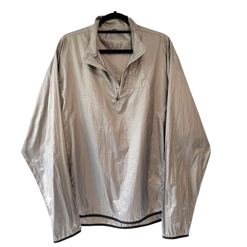 Brooks Shelter Technology Quarter Zip Pullover Windbreaker Silver Grey Size XL